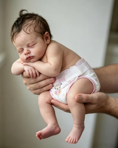Anano Reborn Baby Vollsilikon Lebensecht Mädchen 45cm Echte Babypuppe Realistische Newborn Baby Puppe Mit Zubehör Geschenk Für Erwachsene (Rosa)