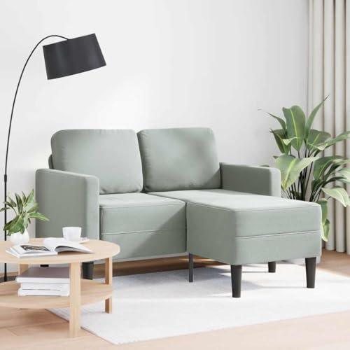 Xichuzi 2-Sitzer-Sofa mit Chaiselongue L-Form Hellgrau 125 cm Samt, Loungesofa, Sofas & Couches, Relaxsofa, Couch für Wohnzimmer - 4107069