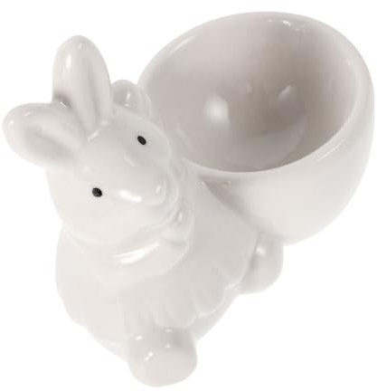 CHICAMPERA Coquetier Forme de Lapin Mignon Mini Support Déjeuner Décoration de Céramique pour Bureau Chambre Salon
