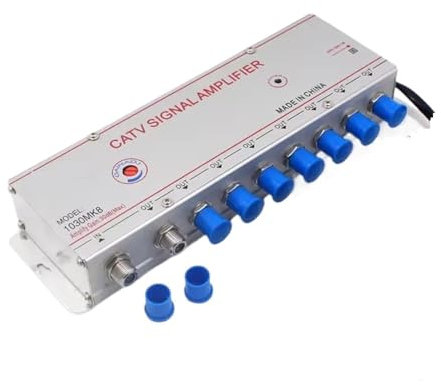 KONGMM 30DB 1030MK8 1 Eingang 8 Ausgang Kabel-TV-Signalverstärker, analoger digitaler Kabel-TV-Signalverstärker für Profis und Heimwerker