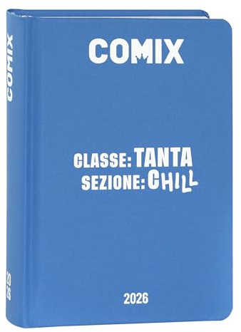 Comix - Tagebuch Mignon Plus Tageskalender 16 Monate, Schülerkalender 2026-2026, mit festem Einband, ideal für die mittlere und obere Schule, 9 x 12,5 h cm, Hellblau
