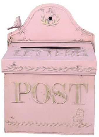 Boite aux Lettres Murale, Adaptée aux Boîtes de Dépôt en Métal à L'extérieur de la Maison, Décoration de Maison de Style Pastoral Français Rétro, 42×29×13 cm(White)