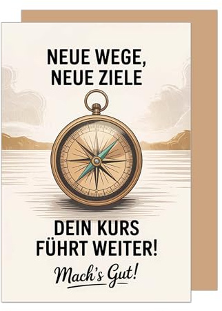 Edition Seidel Premium Glückwunschkarte zum Abschied mit Umschlag. Abschiedskarte mit Spruch Grußkarte Karte Ruhestand Jobwechsel Arbeit Mann Frau Kollege Kollegin Freunde neue Wege (AS157 SW025)