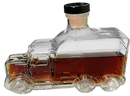 lisutupode Caraffa per Whisky | Versatore Borbone Semi-Camion - Con tappo per ricevimenti brunch birra champagne compleanno matrimonio eventi a casa