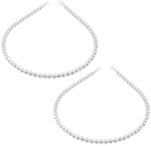 2 Stück Perlen Haarreif Weiß, Damen Stirnband, Hochzeit Haarschmuck, Braut Kopfschmuck für Party, Valentinstag, Geburtstag