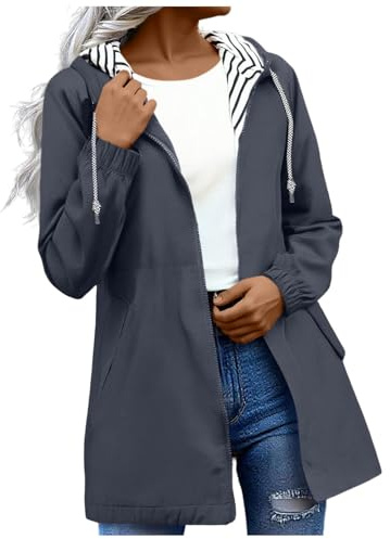 Women's Rain Jacket Lightweight Hooded Long Rain Coat Waterproof Jacket Functional Jackets Windbreaker Breathable Active Outdoor Coats Outdoor Hooded Pocket Long Sleeve Hood Casual Jackets