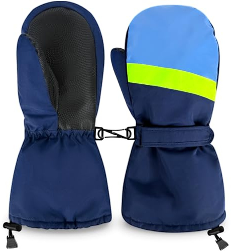 LeapBeast Skihandschuhe Kinder, 2-6 Jahre Handschuhe Kinder wasserdichte, Handschuhe Verstellbaren Bündchen Wintersport, Kinder Fäustlinge für Jungen und Mädchen