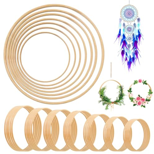 Anelli A CerchioZ In LegnoZ,35 Pezzi 8 10 13 15 17 18 20CM Cerchi Per AcchiappasogniZ,Cerchi Legno,Cerchi In Legno Per Acchiappasogni Per Acchiappasogni Fai Da Te,Decorazione Per Ghirlanda Nuziale