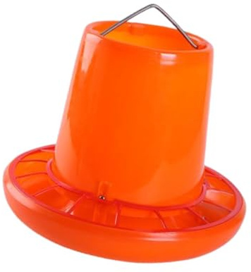 Fonowx Automatischer Hühnerfutterspender, Geflügelfutterbehälter, Kükenfuttereimer für Garten, Rasen, mit Tragegriff, Style C