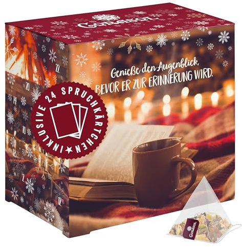 Corasol Sprüche & Tee Adventskalender 2025 Genieße den Augenblick mit 24 Premium Tees & Spruchkärtchen (89 g)
