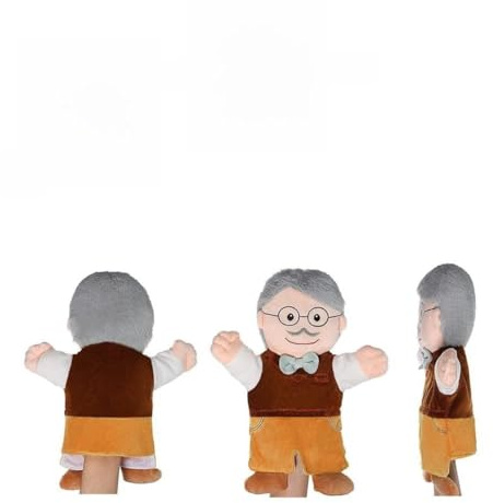 Bewinner Fantasievolles Weiches Plüsch-Handpuppen-Set für Zum Geschichtenerzählen, Lehrreiche Spielzeit, 6-teilige Fingerpuppen für Familienmitglieder Zur Entwicklung Motorischer Fähigkeiten (Opa +