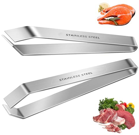 MOLIMOLI Juego de Pinzas Hueso y Cocina, Acero Inoxidable 2 Piezas, Espiga Cocina para Pescado, Pollo, Pato, 12cm - Pinzas prácticas en la Eliminar el Vello óseo