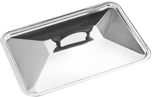 IMIKEYA Coperchio Rettangolare per Teglia in Acciaio Inox 40X30 CM Antispruzzo e Anti-Scottatura con Manico Resistente al Calore Adatto per Forno e Cucina Professionale