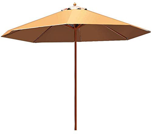 2.7m/8.9ft Wooden Garden Parasol, Octagonal Sun Shade Umbrella Foldable UV Protection Waterproof for Beach/Pool/Patio Tent Canopy Sun Shater Good
