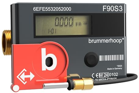 Brummerhoop Wärmezähler F90S3 Qp1,5 DN15mm Baulänge 110mm 3/4 Zoll Anschlussgewinde abnehmbare Anzeigeeinheit inkl. freier Steckplatz für Erweiterungsmodul Eichung 2025 gültig bis 2031