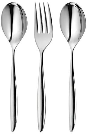 Robert Welch Hidcote Bright Cutlery Serving Set, 3 Piece. Made from The Stainless Steel. Dishwasher Safe.