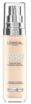 L'Oréal Paris Fondotinta Liquido, Incarnato Uniforme e Illuminato, Finish Naturale, Per Tutti i Tipi di Pelle, Formula con Acido Ialuronico, Accord Parfait, Tonalità: 1D/W Golden Ivory, 30 ml