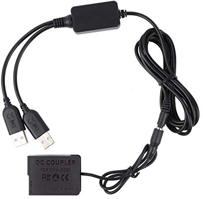 DMW-DCC8 DC-Koppler Dual-USB-Netzteil DMW-AC8-Adapter Kamera-Ladegerät für DMW-BLC12, Panasonic Lumix DMC-FZ200, DMC-FZ1000, DMC-FZ2000, DMC-G5, DMC-G6, DMC-G7