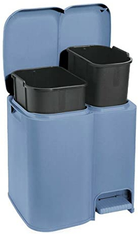 Tontarelli PATTUMIERA DOPPIO VANO A PEDALE PATTY2' 21 LT. (13+8) colore blue