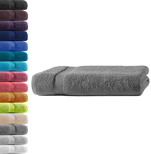 1x Badetuch | Anthrazit | 100% Baumwolle Frottier | Oeko-TEX® Standard 100 | Premium Qualität 500 g/m²