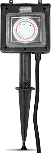 PerfectHD Multipresa da giardino a 2 prese, presa esterna con timer, multipresa, IP44, con picchetto - nero - 15 varianti