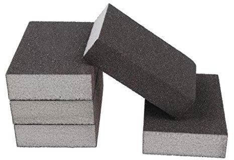 Schleifschwamm für Metall, Kunststoff, Holz, Körnung 60–600, wiederverwendbar, Grau, AOD (400–600 grob), 5 Stück