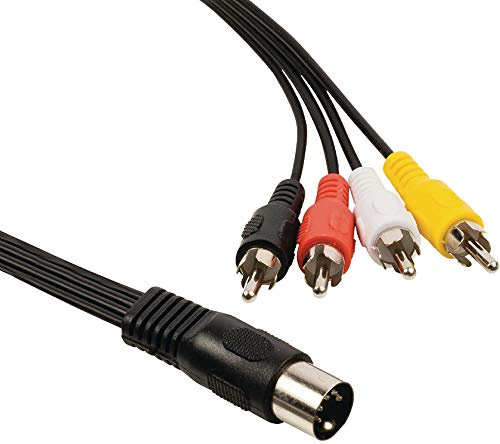 CABLE STOP 5 Pin DIN to 4 RCA PHONO MALE PLUGS 1M