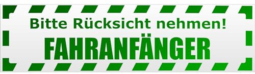 Kiwistar Magnetschild Bitte Rücksicht nehmen. Fahranfänger gestreift - 30cm Grün - reflektierend - magnetisch für Auto PKW Kfz - wiederverwendbares Hinweisschild aus Magnetfolie - für Fahrzeug, Truck