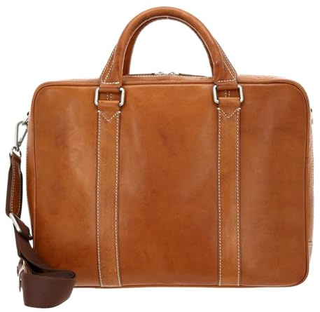 Leonhard Heyden Leder Businesstasche Laptoptasche mit Laptopfach Bergamo RV-Aktenmappe 2 Fächer 6851 Hellbraun