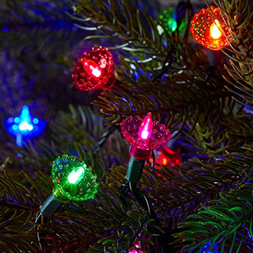 Lights4fun 150er Bunte LED Weihnachtsbaum Lichterkette mit Timer 15m dunkelgrünes Kabel Fernbedienung