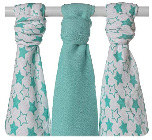 XKKO BMB 70 x 70 – Little Stars Türkis Mix 3 Stück