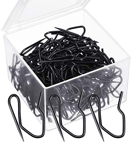 Outus 58 Pack Metal Curtain Hooks Pin-On Drapery Hooks 1.2 by 1 Inch for Window,Door,Shower Curtain(Black)