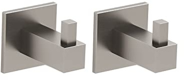 Kon-fort Home Colgador Toalla Baño 2 Unidades Cuadrado con Tornillo, Diseño Acero Inoxidable AISI 304, Cepillado Mate.