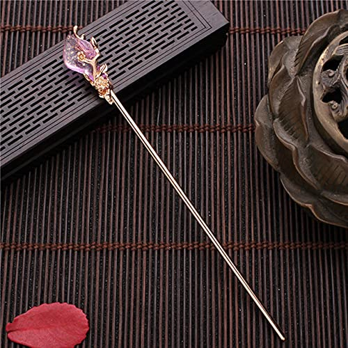 Vintage chinesische Stil Hanfu Haar-Stick Frauen Metall Glasur Haargabel Haar Essstäbchen Haarnadel Frau Schmuck Haarspange Zubehör-5