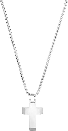 s.Oliver Kette mit Anhänger für Herren, Halsschmuck, Kreuz, Kommt in Schmuck Geschenk Box