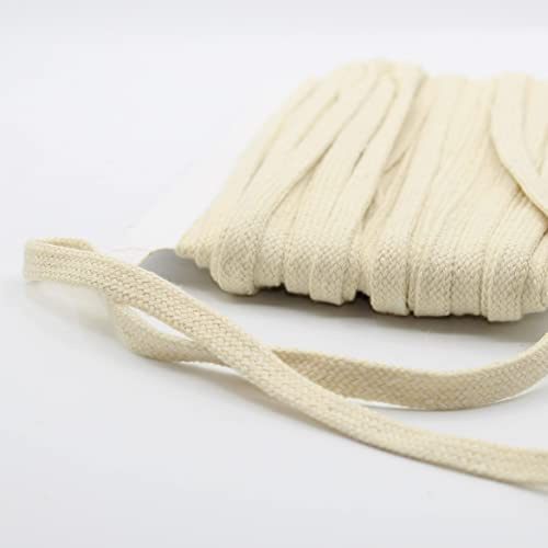 LEDUC Flaches Baumwollseil, geflochten, 10 Farben erhältlich, 1 cm, 20 m, für Nähen, Sweatshirt, Trainingsanzug, Rot (D)