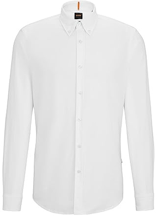 BOSS Herren Rickert Regular-Fit Hemd aus Bio-Oxford-Baumwolle