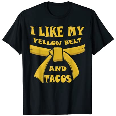 Karate Judo Aikido Jiu Jitsu Belt color Yellow T-Shirt