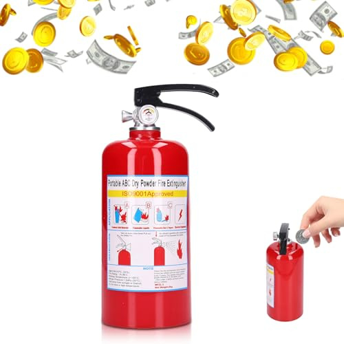 Kinder Spardose Kreatives Sparschwein In Form Eines Feuerlöschers Lustige Spardose Metall Münzbank Geburtstagsgeschenk Spielzeug Geldspartopf für die Dekoration, Münzaufbewahrung