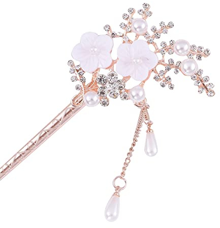 LICHENGTAI Horquillas de Metal Vintage, Horquilla de Borla de Flor de Tocado de Pelo de Bobina Antigua, Palillos Chinos para El Cabello, Niñas Damas Accesorios para El Cabello