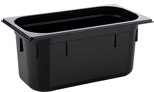 APS 82070 GN 1/3 Réservoir Gastronorm en polycarbonate, dimensions 325 x 176 mm/hauteur 150 mm/volume 5,3 litres, noir