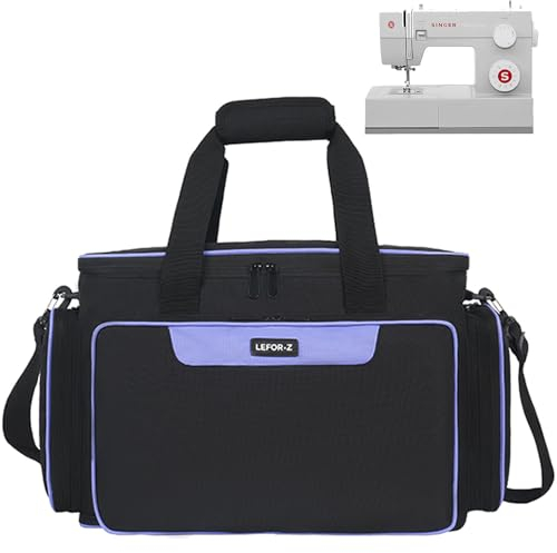 LEFOR·Z Sewing Machine Bag,Sewing Machine Carry Case with Pockets for Sewing Machines and Sewing Accessories,Sewing Bag Fit for Most Standard Size Singer,Brother,Janome,Sewing Box Large,Black