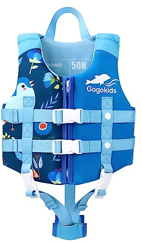 Gogokids Gilet Bain pour Enfants Floating Jacket - Gilets de Flottaison de Bain pour Enfants Assist Maillots de Bain Formation de Natation Bouyancy Swimsuit Assist de Bain pour 7-9 Ans