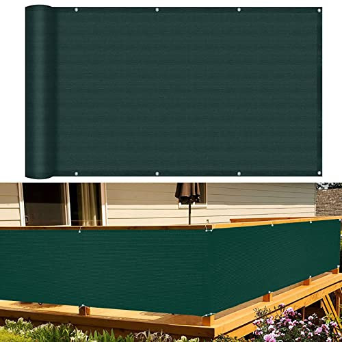 Balkonbespannung 75 x 400 cm Wind HDPE UV-Schutz Balkon Sichtschutz Windschutz mit Ösen und Kordel für Balkongeländer Garten, Grün