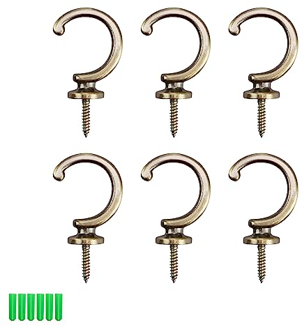 AMONENZ 6 Pezzi Tenda da Muro, Bronzo Tenda del Gancio, Lega di Zinco Cravatte Decorative per Montaggio a Parete, per Casa, Camera da Letto, Ufficio, Ristorante