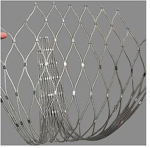 Drahtgitter Verzinkt Verzinkte Drahtzaunrolle, Flexibles Kabelbalustradennetz, Tiergeflügelkäfignetz, Edelstahlseilnetz For Tierbarriere, Fußballplatz ( Color : Silver-2mm diameter , Size : 1x5m )