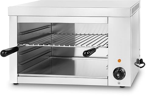 VERTES Salamander Grill, Höhe 390 mm, regelbar 0-300°C, 2200 Watt Gastronomie Ofen zum Überbacken, Gratinieren, Karamellisieren und Warmhalten von Speisen, Edelstahlgehäuse, Multigrill
