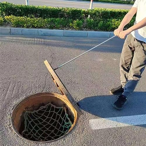 Stainless Steel Manhole Puller Tool，15 in 47 Inch Heavy Grate Lifting Hook for Storm Drain Cover, Durable Manhole Hook Tool for Door Wheel Trampoline Kitchen Drain Shop Utility (Color : Silver, Size