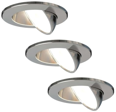 Ledvion 3er set LED Einbaustrahler 5W CCT Warmweiss Kaltweiss IP65 | Einbaumass Ø75mm; Wasserfest fuer Bad Dusche und feuchte Innenbereiche