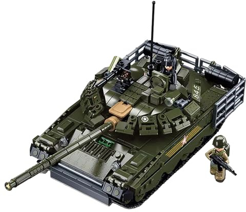 Tarcury T-80 Hauptkampfpanzer Modell - Maßstab 1:35, 798 Stück Militärarmee Spielzeug Set mit 2 Spielzeugsoldaten, Bausteine für Kinder & Erwachsene, Militärfans